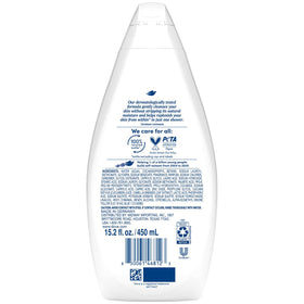 Dove Fresh Care bottle pouring a cooling, cucumber-green tea cleanse.