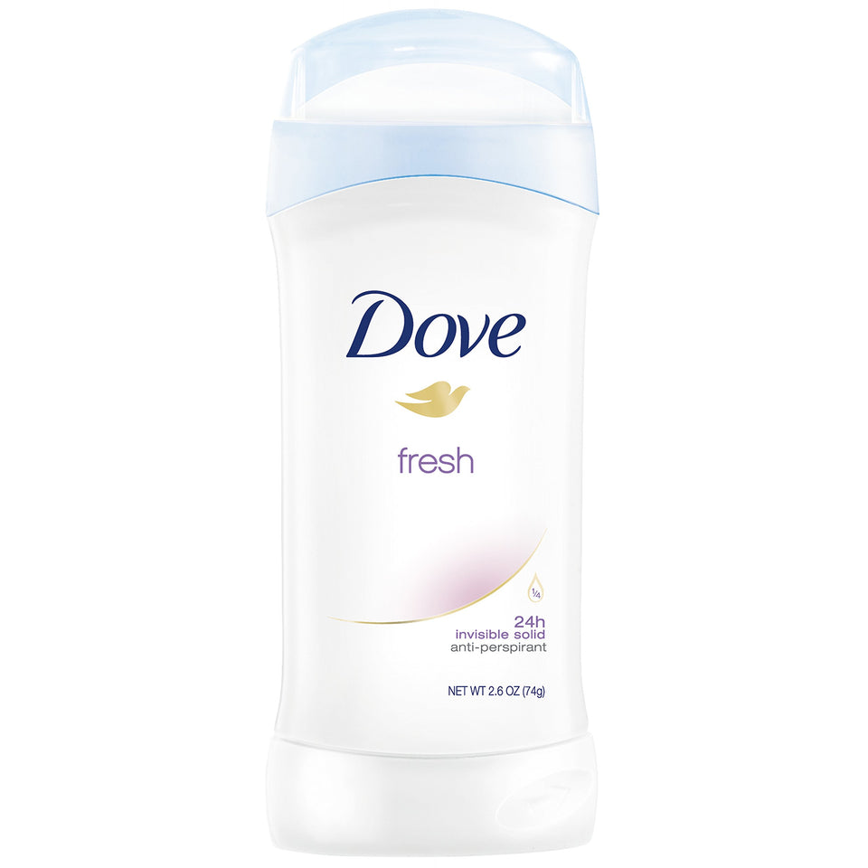 Dove Fresh Invisible Solid stick front view for all-day protection.