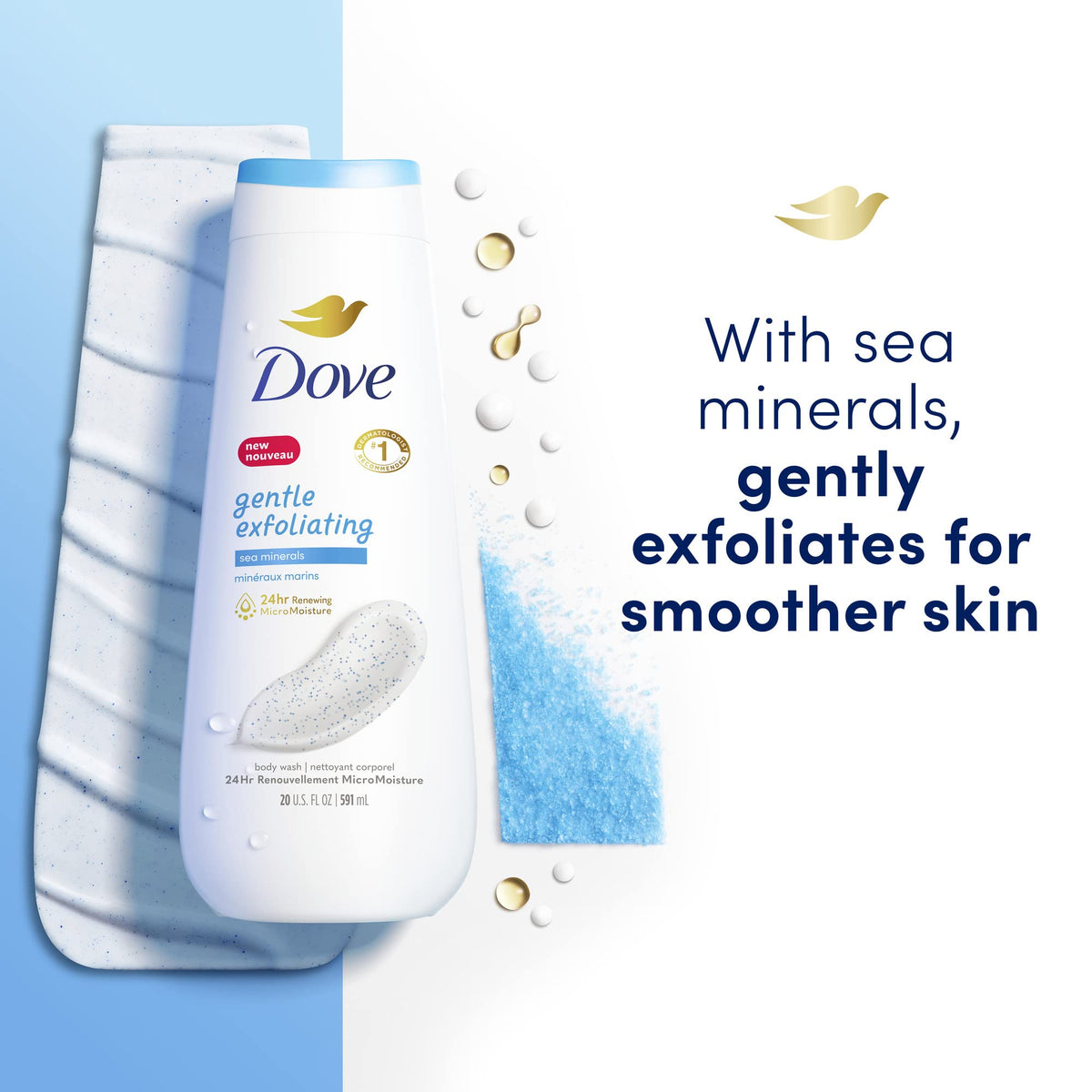 Dove Gentle Exfoliating Sea Minerals foam appearance for a luxurious cleanse