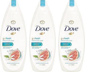 Dove Go Fresh blue fig orange blossom bottle for a refreshing daily cleanse.