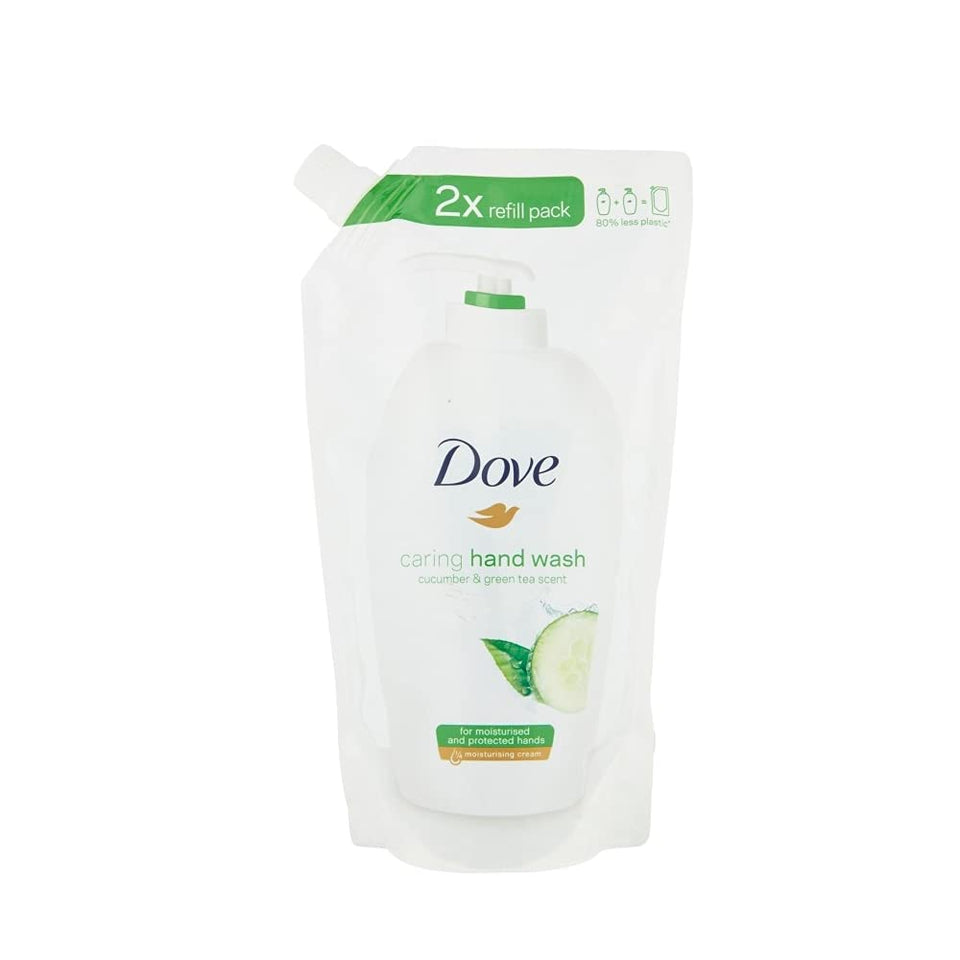 Dove Go Fresh cucumber and green tea bottle pouring for refreshed hands