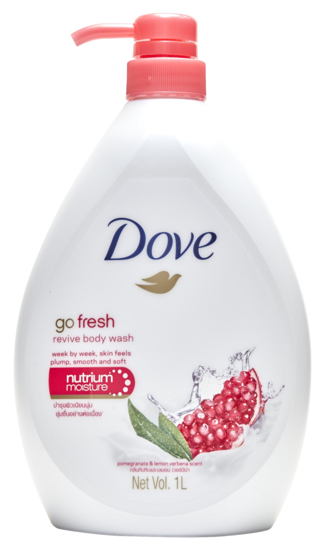 Dove Go Fresh Revive bottle pour with a refreshing scent for mornings.