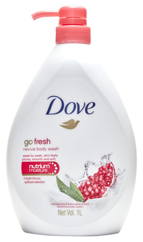 Dove Go Fresh Revive bottle pour with a refreshing scent for mornings.