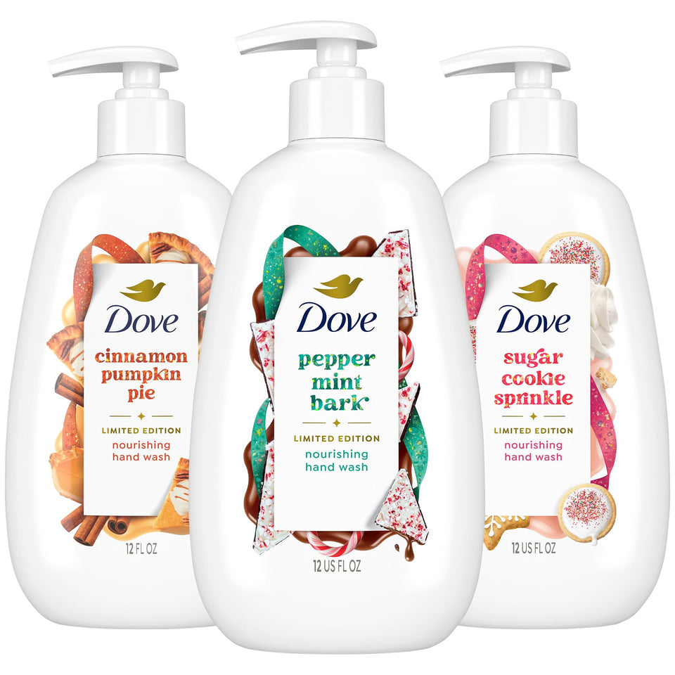 Dove Cinnamon Pumpkin Pie hand wash bottle for cozy seasonal hand care.