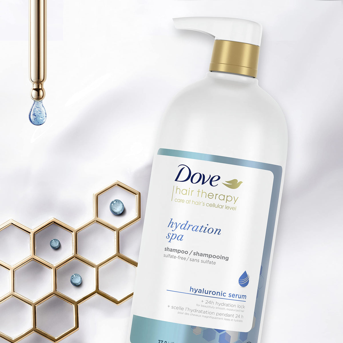 Dove Hydration Spa Conditioner at-home spa routine setup.