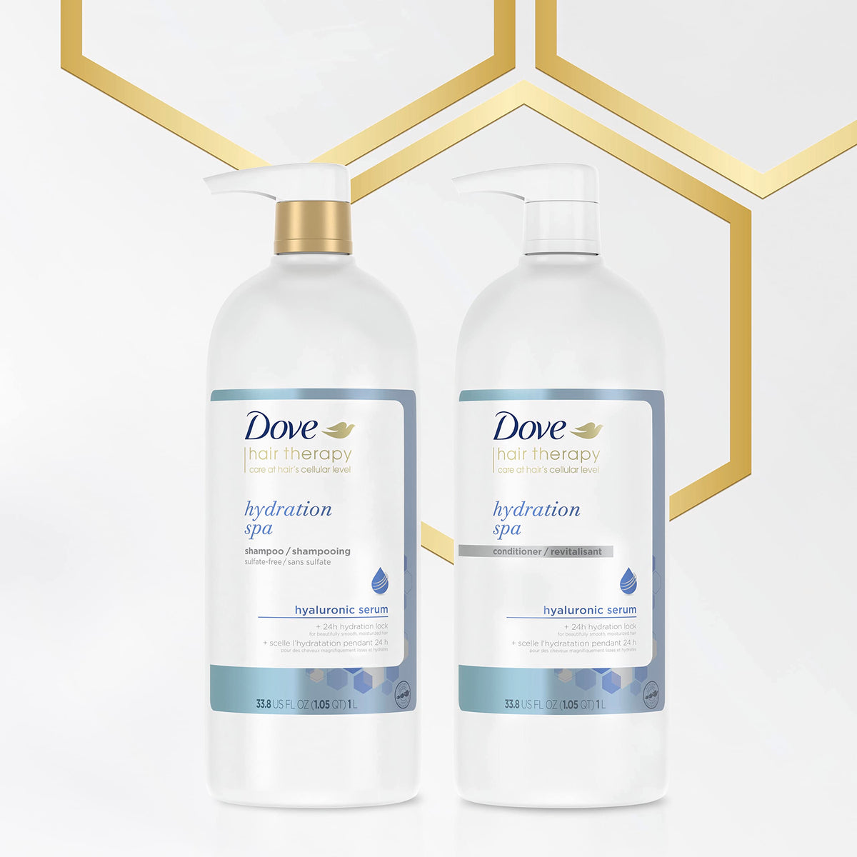 Dove Hydration Spa label with cruelty-free assurance.