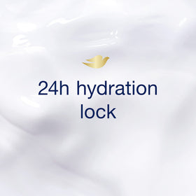 Dove conditioner on wet hair after shower showing smooth result.