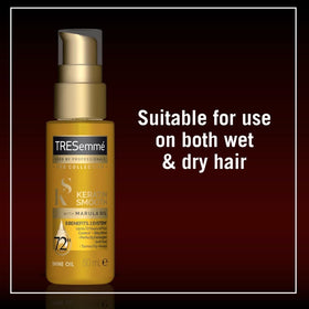 Dove Keratin Smooth Shine Oil creates a salon-like finish
