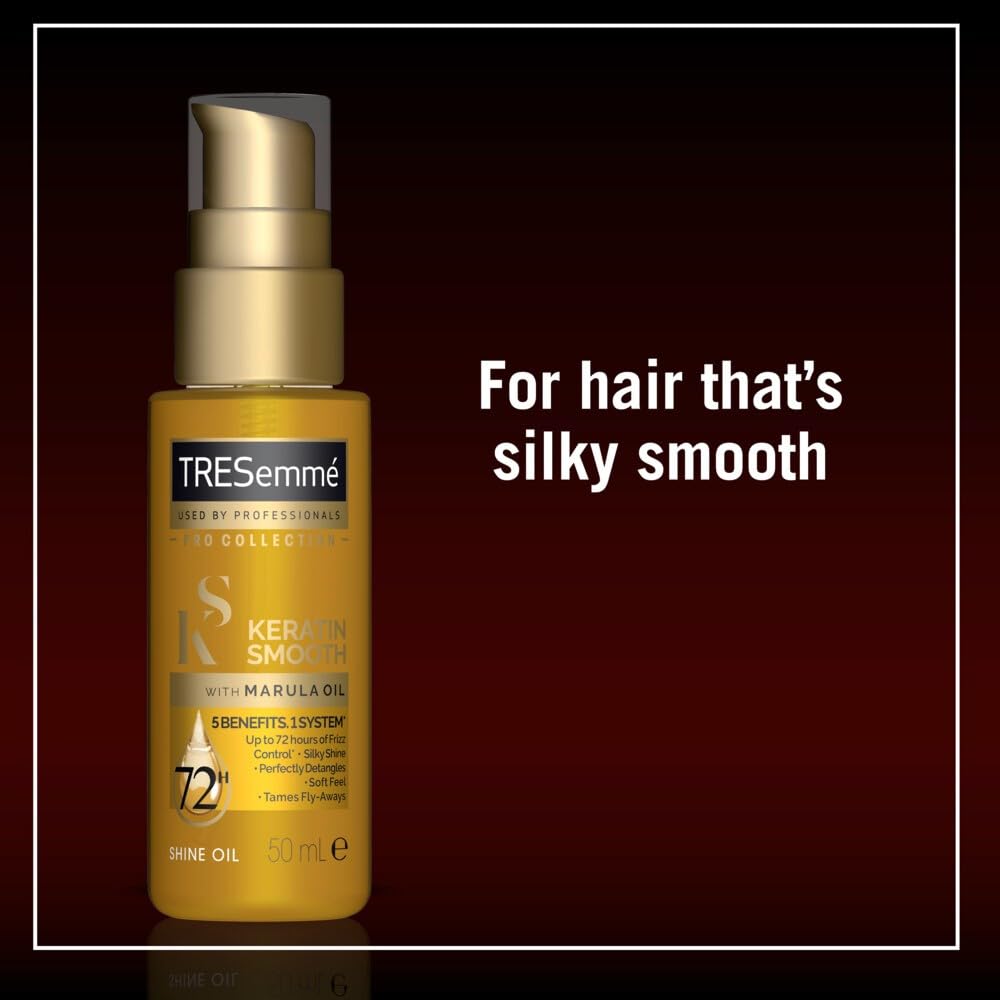 Dove Keratin Smooth Shine Oil on hair ready for styling