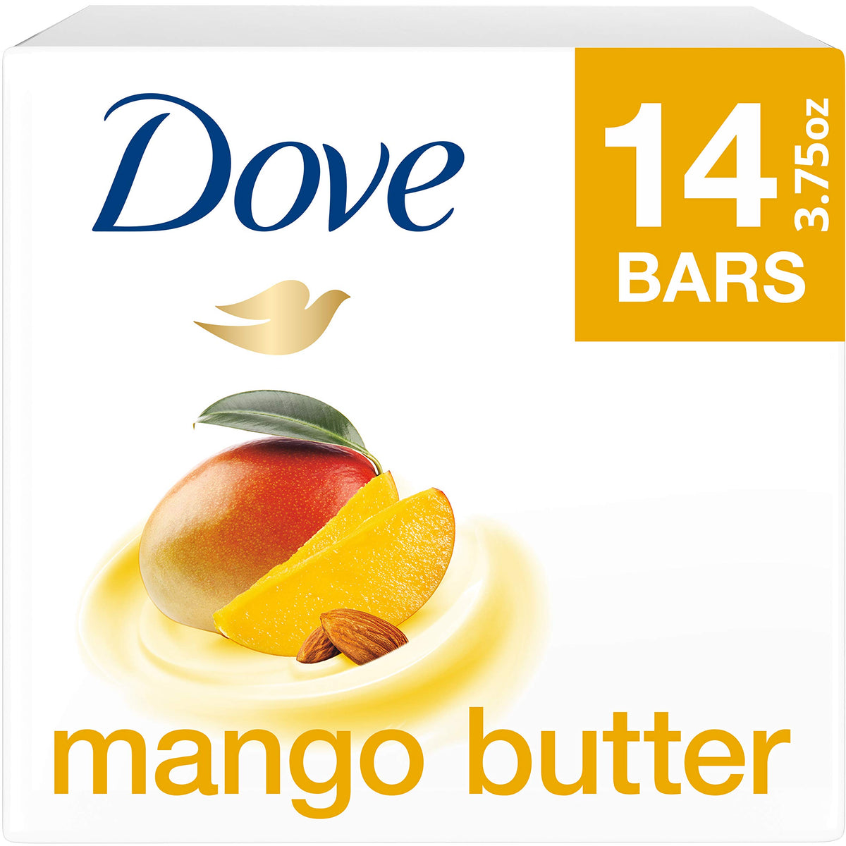 Dove Mango Butter Beauty Bar lather image highlights soothing scent for daily pampering.
