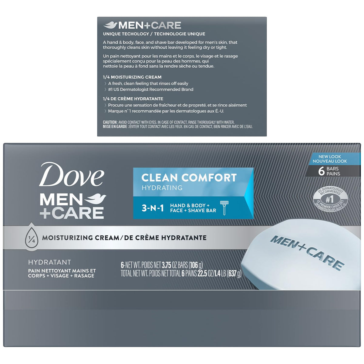 Dove Men+Care Clean Comfort bar lather forms on hand for gentle cleansing.