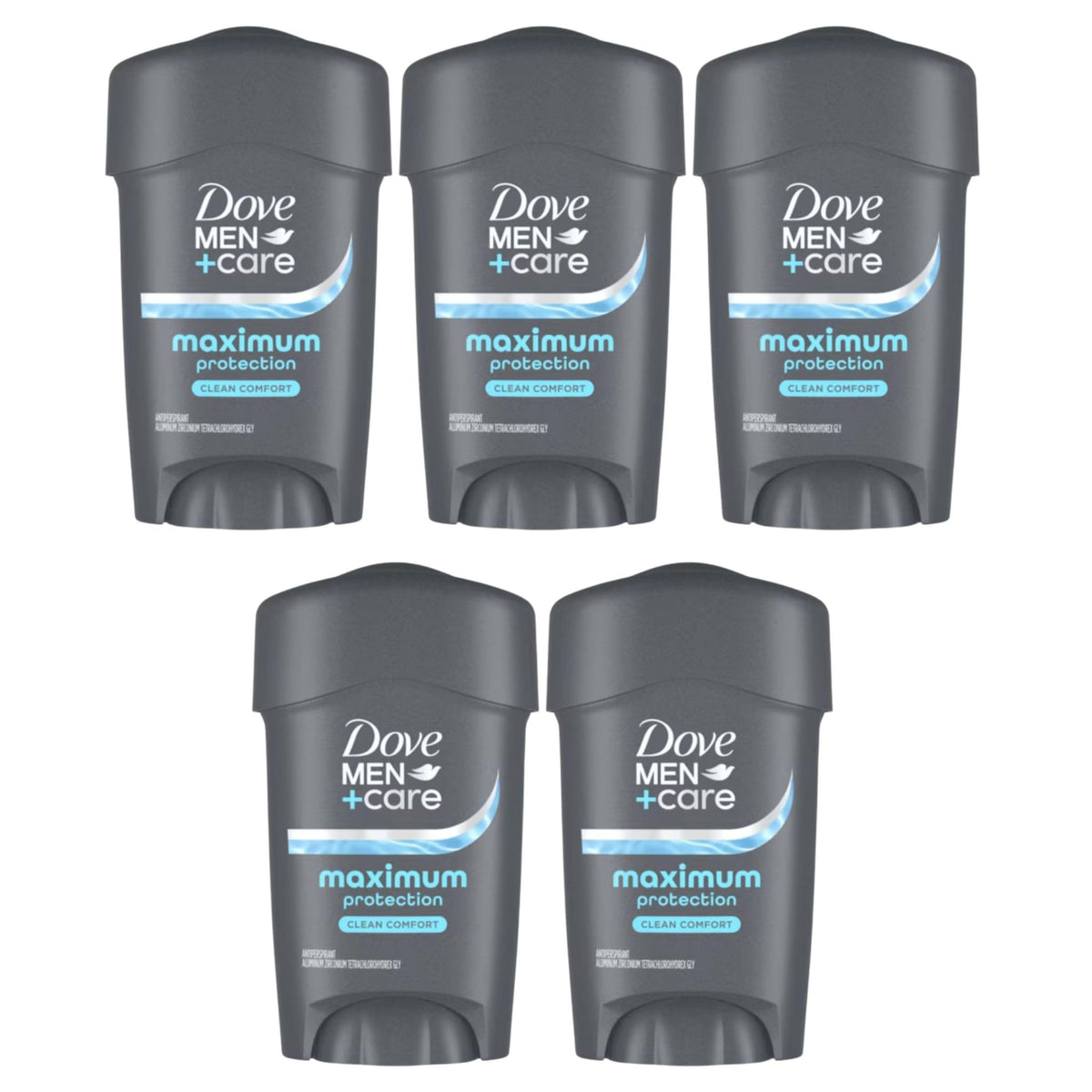 Dove Men+Care Clinical Protection stick front view for all-day freshness.