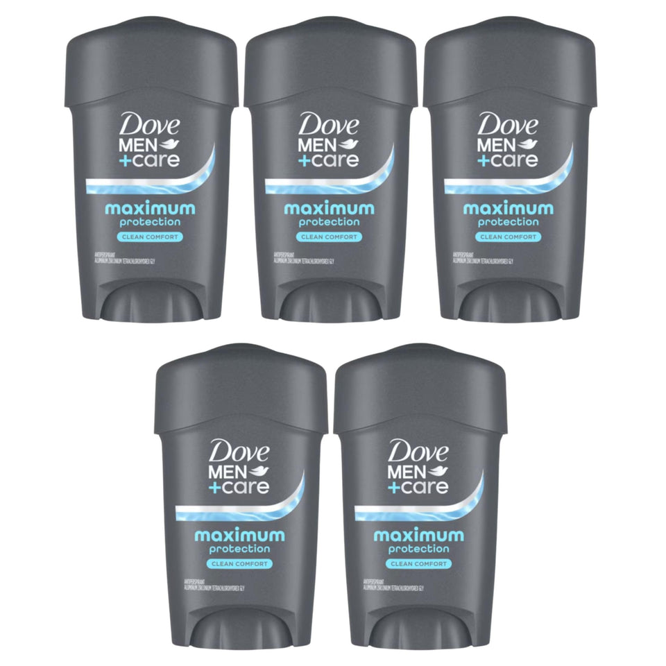 Dove Men+Care Clinical Protection stick front view for all-day freshness.