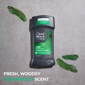 Outdoor activity with Dove Men+Care Coastal Cedar deodorant in use