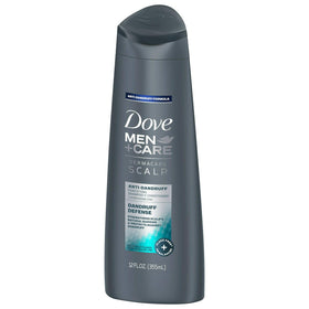 Dove Men+Care Dermacare foam on hair demonstrates cleansing with scalp protection.
