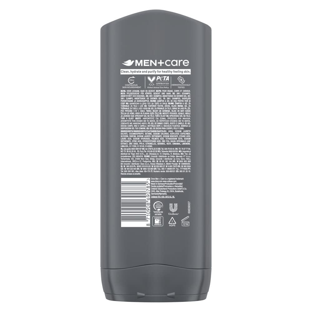 Dove Men+Care Elements Minerals and Sage lather on skin for an energized daily cleanse