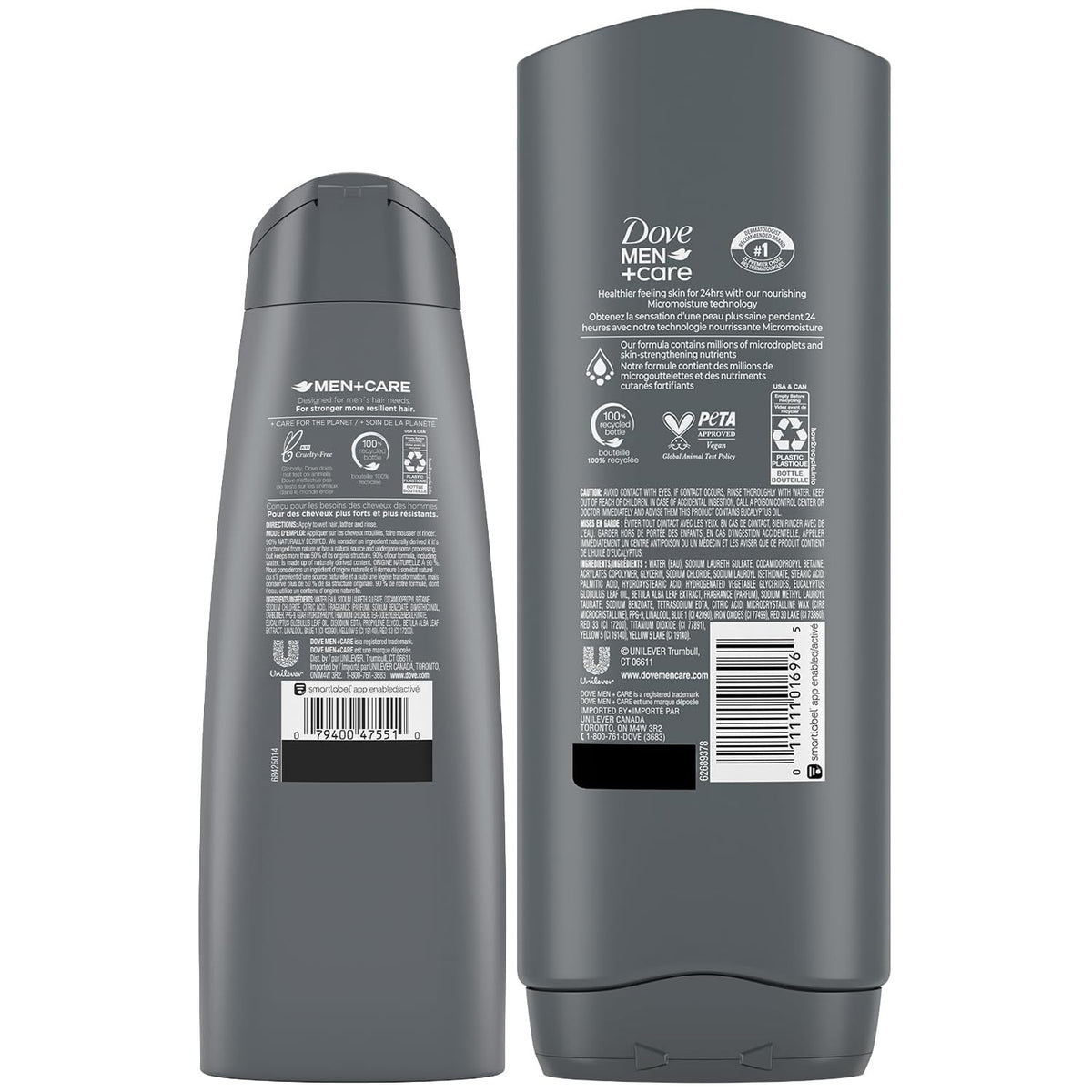 Close-up of Dove Men+Care face and body wash pump for easy daily cleansing