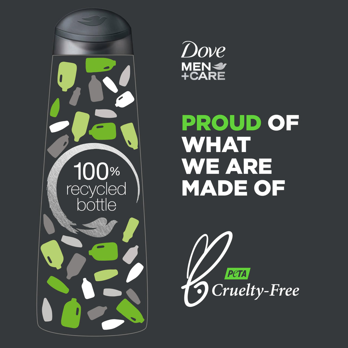 Dove Men+Care Fortifying 2-in-1 shampoo dispensing pump in use