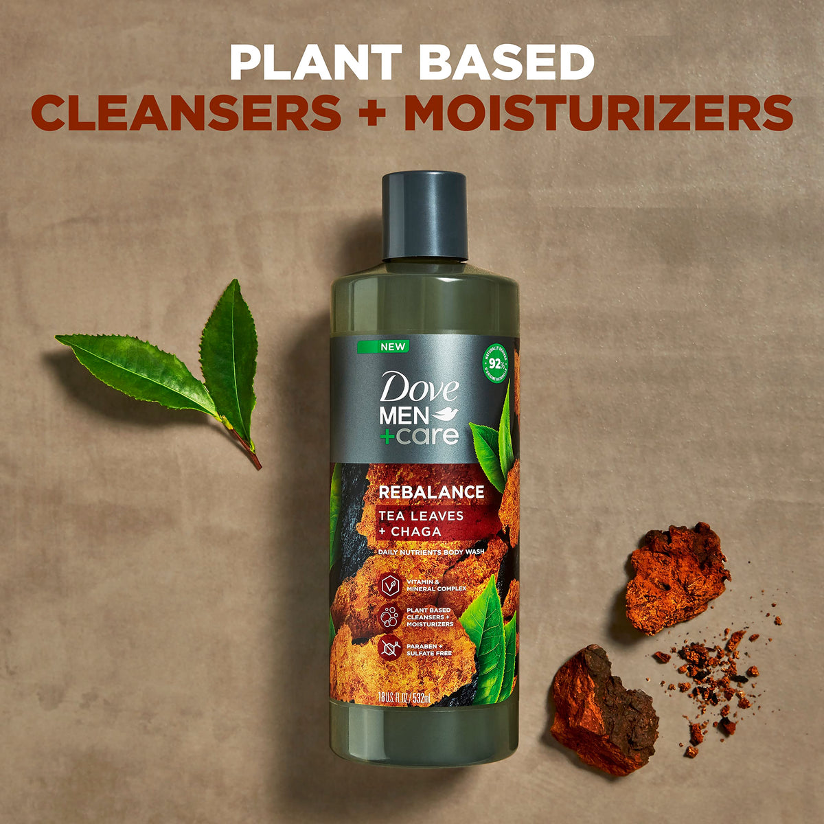 Dove Men+Care Rebalance rich lather demonstrates thorough cleansing.
