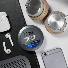 Dove Men+Care Ultra Hydra Cream cruelty-free PETA approved branding.