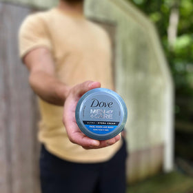 Dove Men+Care Ultra Hydra Cream for hands daily use.