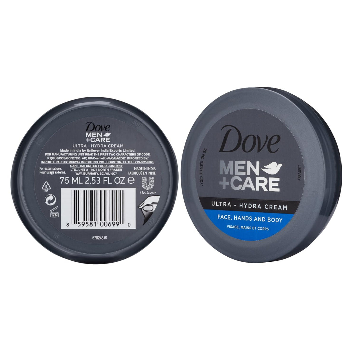 Dove Men+Care Ultra Hydra Cream texture close-up showing smooth formula.