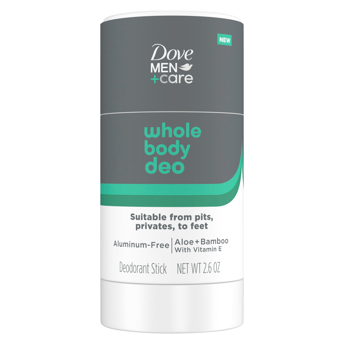 Dove Men+Care Whole Body Deo packaging shown for all-day odor protection.