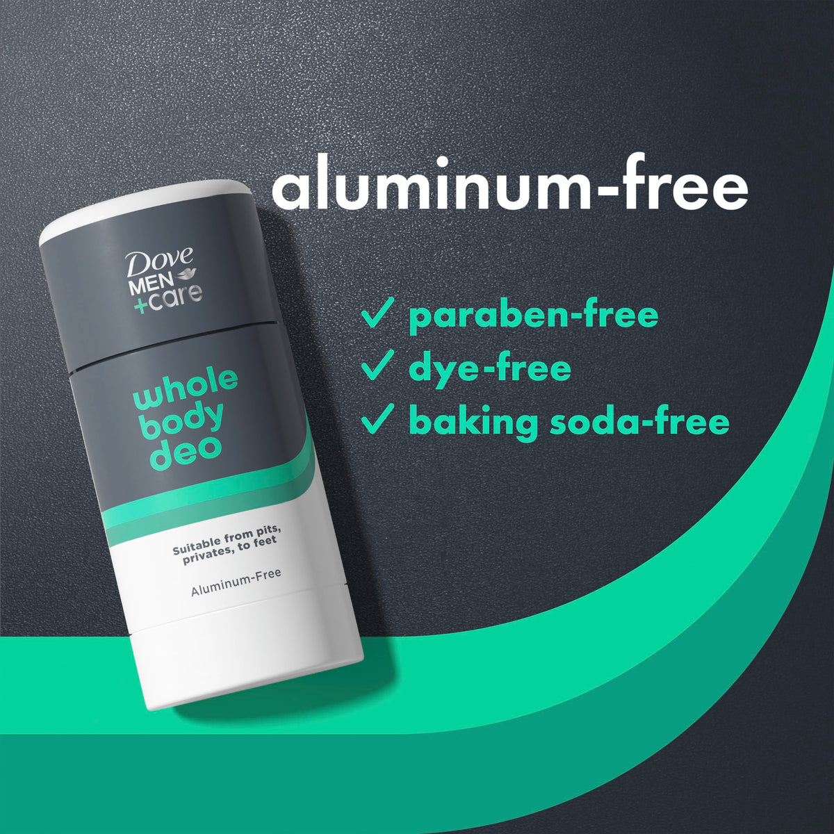Dove Men+Care Whole Body Deo Stick with woodsy scent for everyday use.