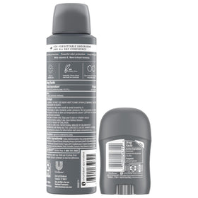 Dove Men+Care dry spray mist on arm showcases quick-dry application
