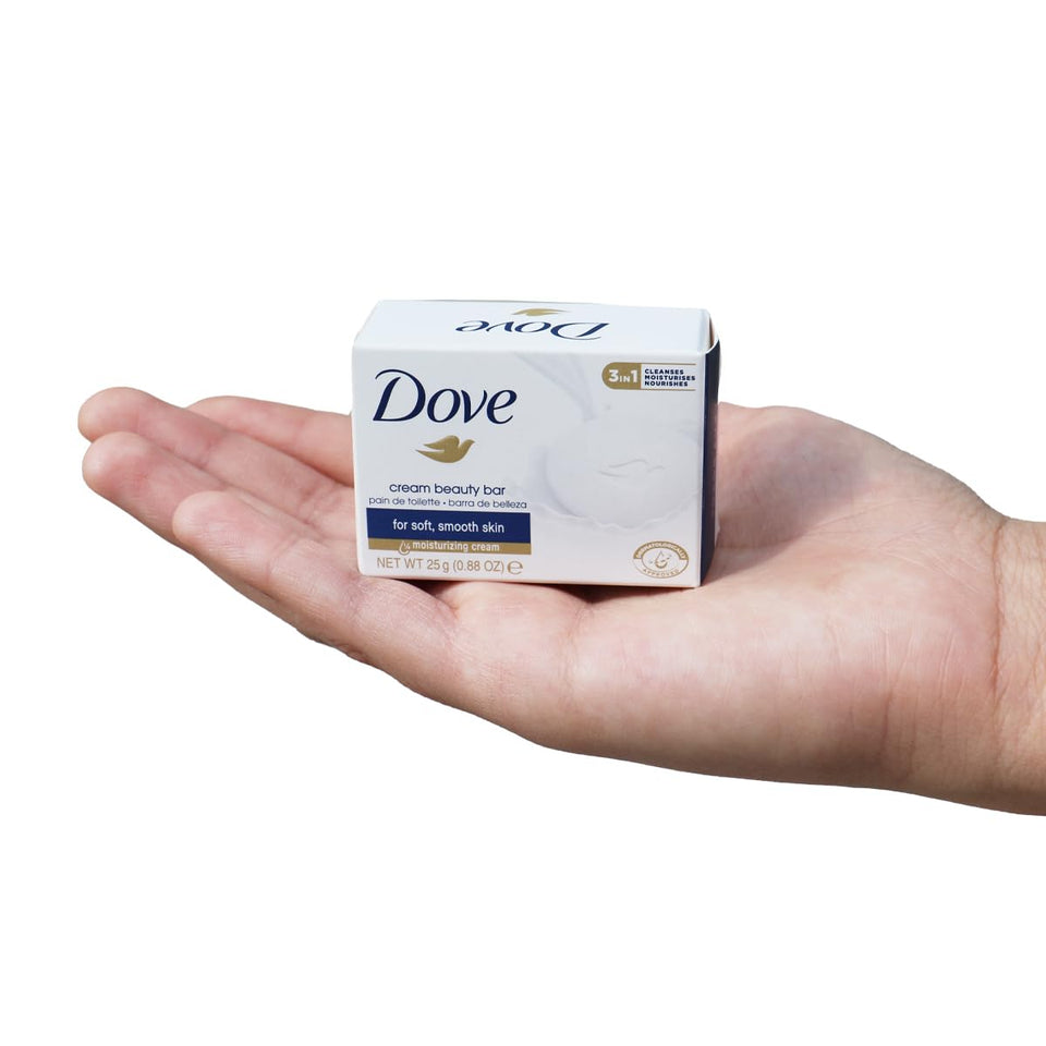 Dove Mini Beauty Bar 25g travel-size wrapped in hygienic packaging for premium guest amenities.