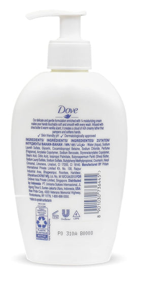 Dove packaging shows 250 ml international version bottle