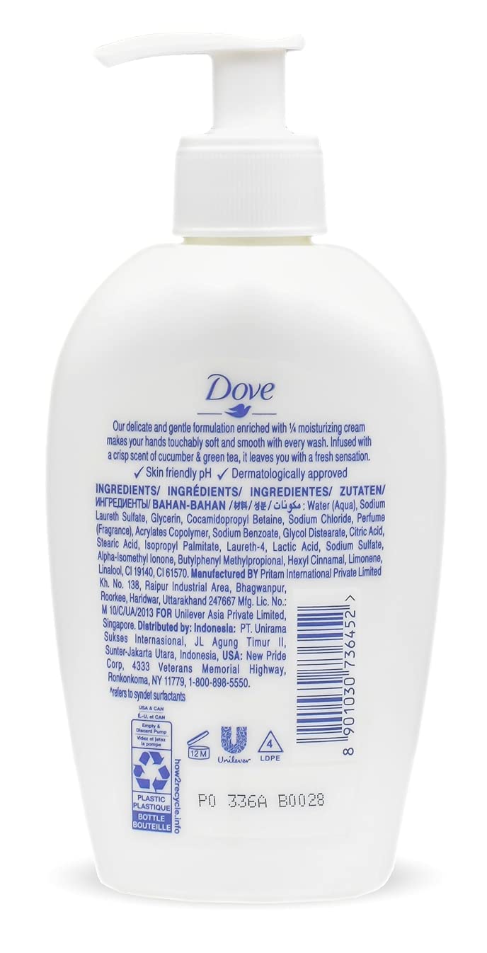 Dove Nourishing hand wash pump dispensing a smooth lather