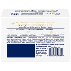 Dove Original Beauty Bar moisturizing cream close-up highlighting creamy texture for gentle hydration.