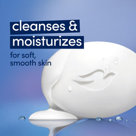 Dove Original Beauty Bar soap lather action demonstrates cleansing feel.