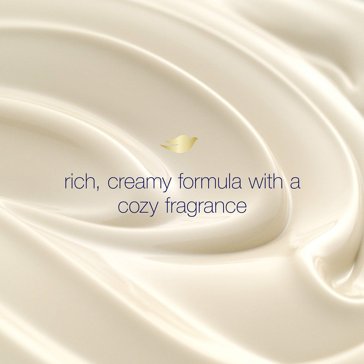 Dove Purely Pampering lather forms creamy foam for gentle cleansing.