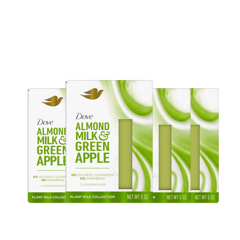 Dove plant milk front packaging showing moisturizing almond milk benefits