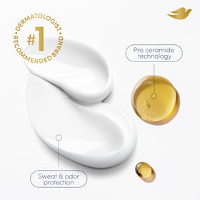 Dove Pro-Ceramide Technology symbol highlighting skin barrier support.