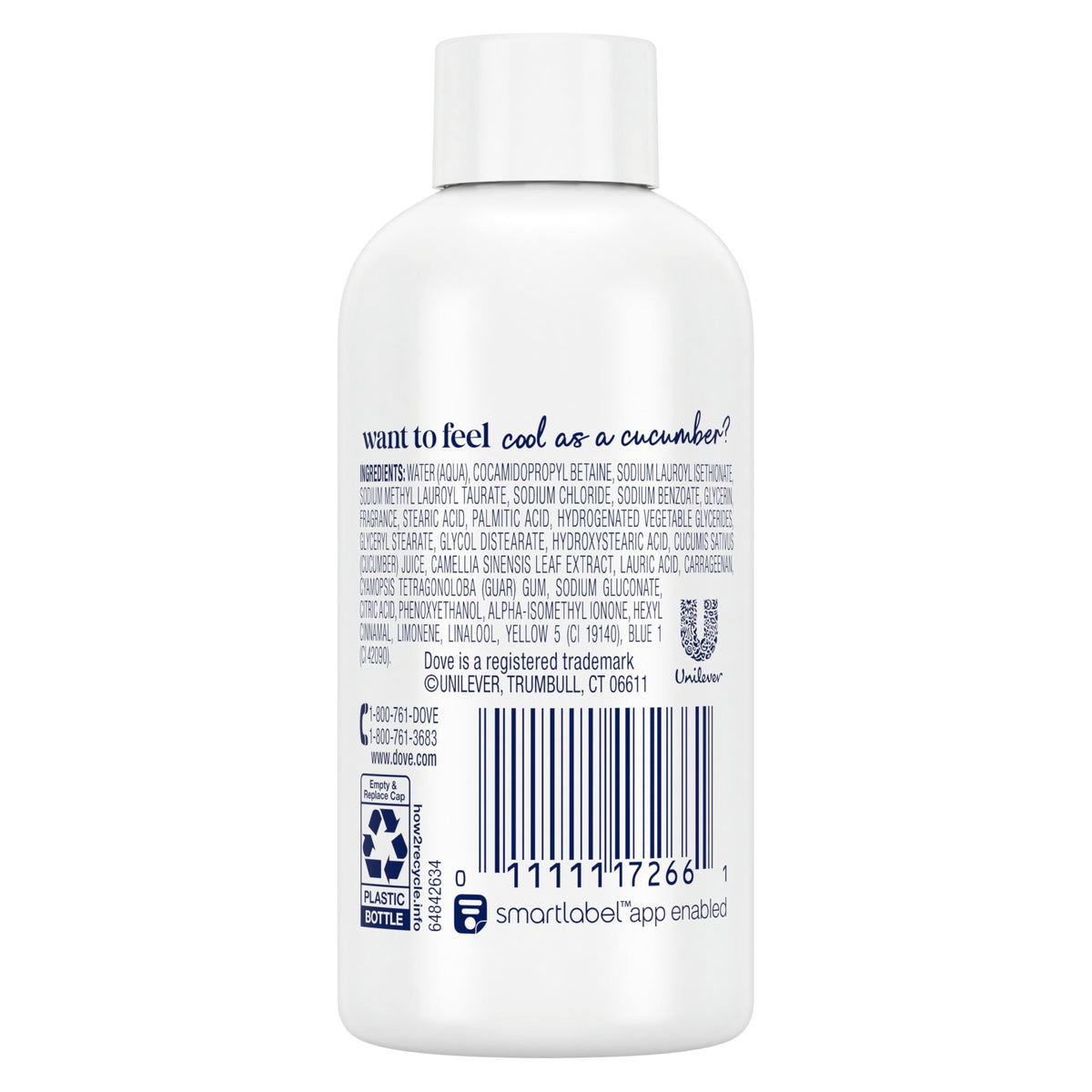 Dove Refreshing Cucumber and Green Tea lather provides a luxurious shower experience.
