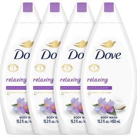Dove Jasmine & Coconut Milk bottle with pour spout for daily showers