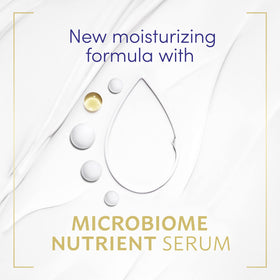 Dove Restoring microbiome gentle formula supports healthy skin balance.