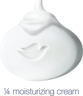 Dove bar for dry skin care shown with smooth post-wash skin