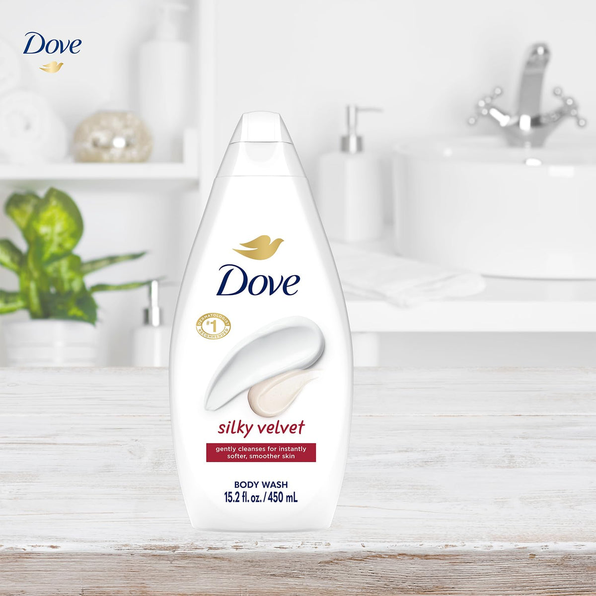 Dove Silky Velvet 2-pack packaging display showing value and convenience.