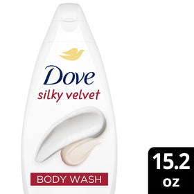Dove Silky Velvet lather closeup emphasizing rich foam for skin nourishment.