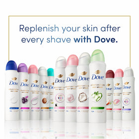 Dove Skin barrier care packaging highlights shaving recovery benefits.
