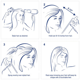 Dove Style+Care hairspray finish adds shine and volume to styled hair.