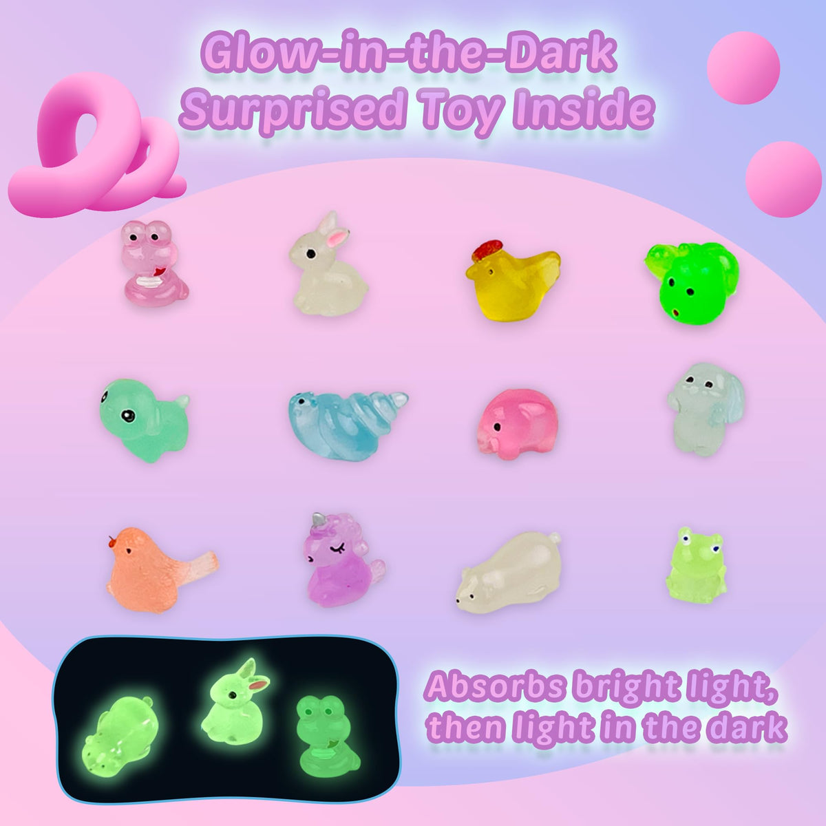 DOVIPE Glow-in-the-dark animal toy inside the bath bomb for tub time