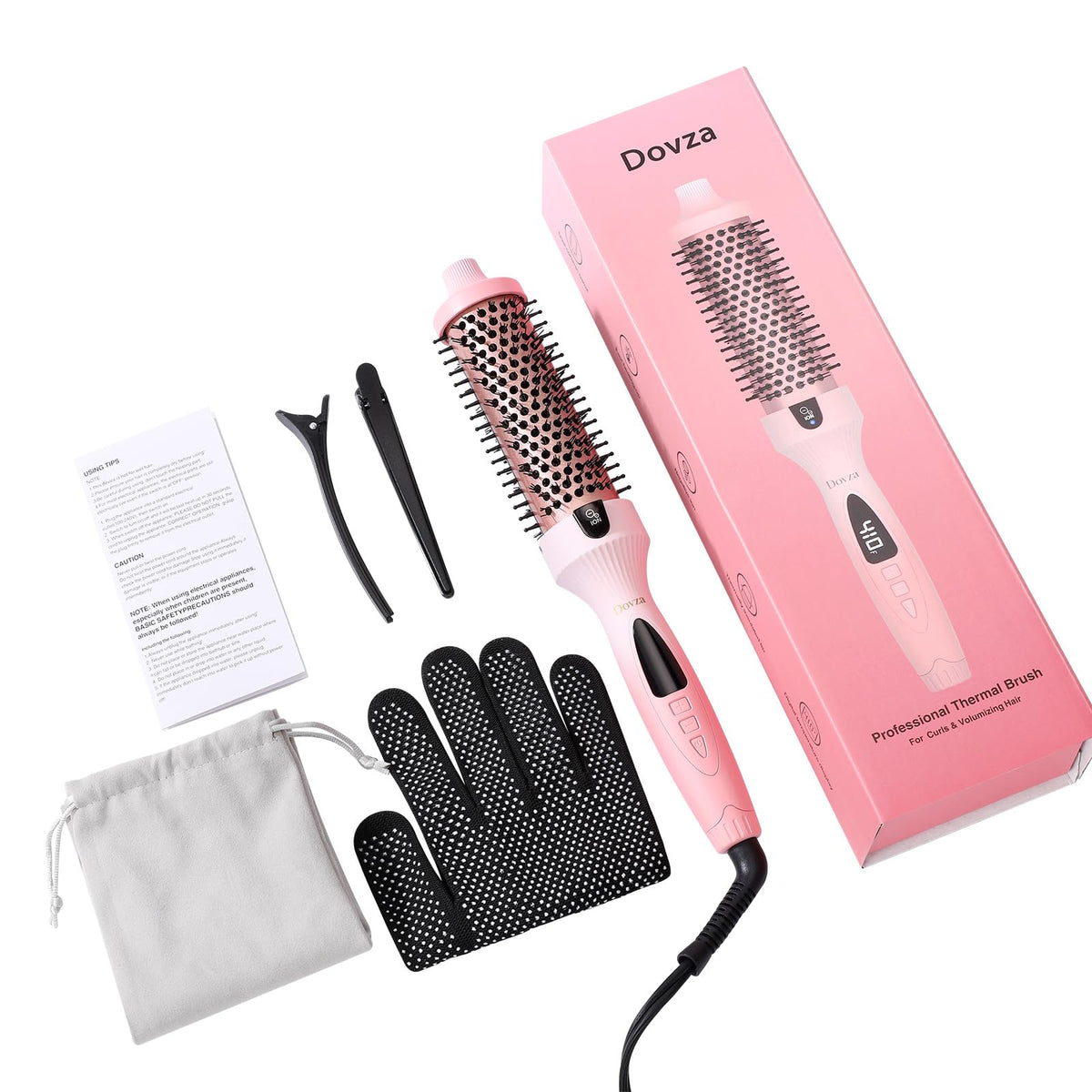 Dovza Blowout Boost cord-storage feature helps keep your workspace tidy.