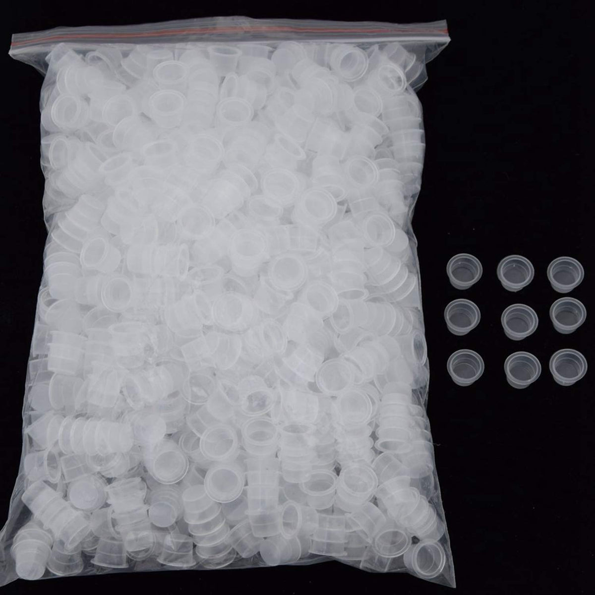 DOWEI tattoo ink cups 1000pcs large size for pigment ink—clean, studio-ready.