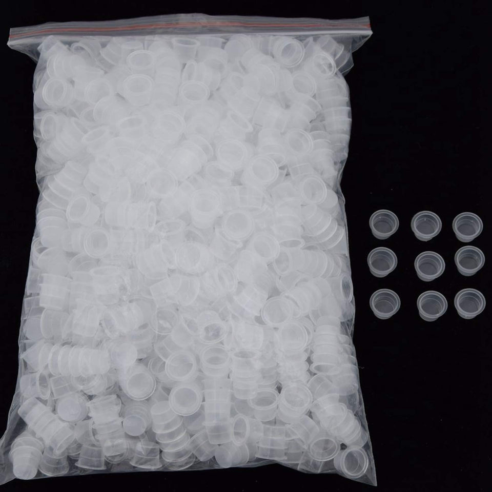 DOWEI tattoo ink cups 1000pcs large size for pigment ink—clean, studio-ready.