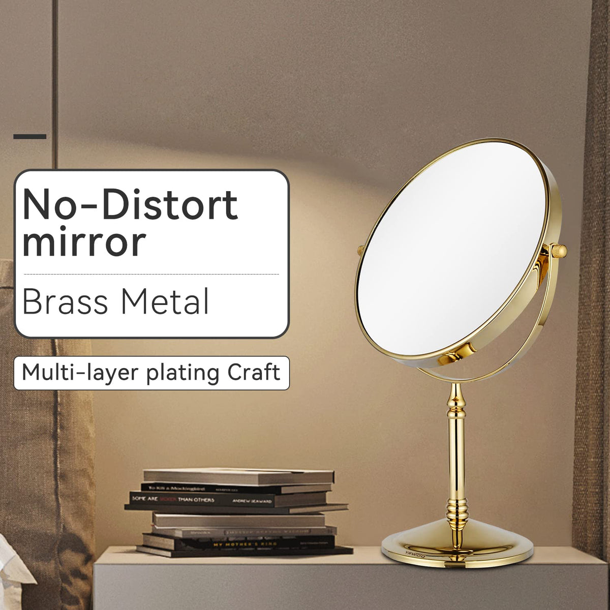 DOWRY compact travel mirror ideal for on-the-go touch-ups.